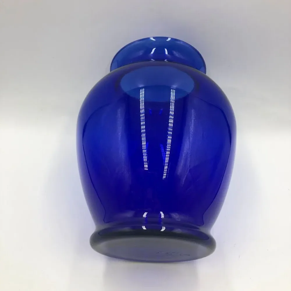 Cobalt Blue Glass Vase Tabletop Shelf Decor Collectible Medium Size Accent Piece